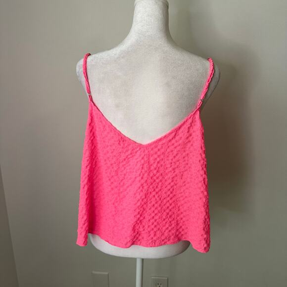 Lilly Pulitzer bright pink textured tank top size L - Picture 4 of 13